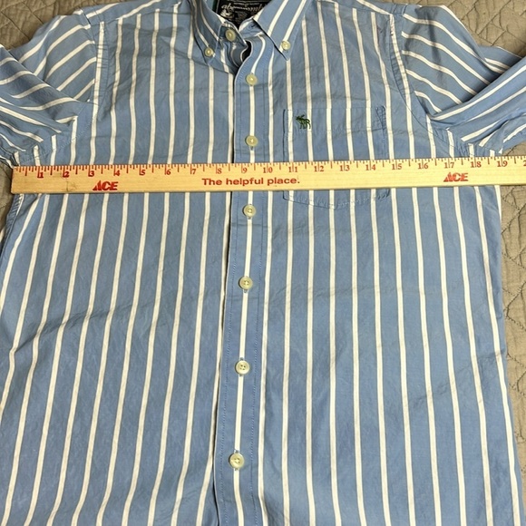 Abercrombie Mens Light Blue/White Stripe LS Shirt Sz XL - Picture 8 of 10